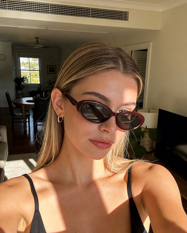 Pink Baby The Kiara hawthorn sunglasses with round frames and tinted lenses, stylish eyewear for sun protection.