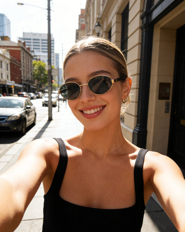 Pink Baby Hollis black sunglasses with sleek frame and tinted lenses, stylish eyewear for sun protection.